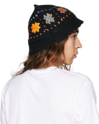 Anna Sui Black Crochet Bucket Hat