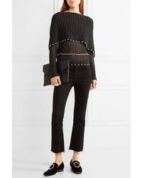 Roland Mouret Charp Cape Effect Knitted Top Black