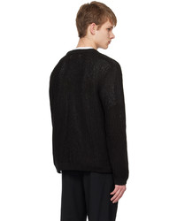 Solid Homme Black Openwork Cardigan