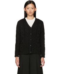 YMC Black Wool Cable Cardigan