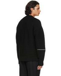 Sacai Black Wool Knit Cardigan