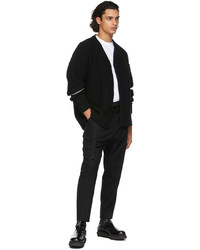 Sacai Black Wool Knit Cardigan