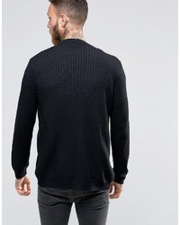 Asos Cable Knit Cardigan With Rib Detail