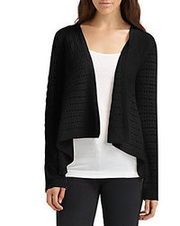Vkoo Cashmere Pointelle Knit Open Front Cardigan