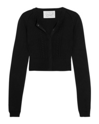 Victor Glemaud Cropped Open Back Cotton And Cashmere Blend Cardigan