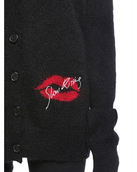 Saint Laurent Embroidered Jacquard Knit Cardigan