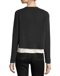 Eileen Fisher Fine Crepe Knit Cropped Cardigan