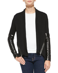 Milly Knit Leather Sleeve Cardigan
