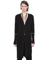 Ann Demeulemeester Printed Cotton Cashmere Knit Cardigan