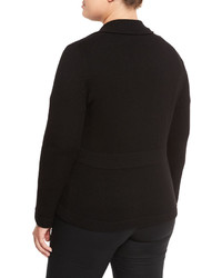 Neiman Marcus Cashmere Knit Blazer Jacket Black Plus Size