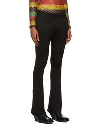 Theophilio Black Rib Knit Flared Trousers