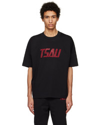 TSAU Black Appliqu T Shirt