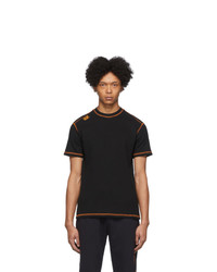 Phlemuns Black Contrast Stitch T Shirt