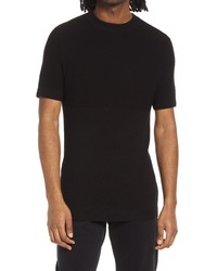 Open Edit Mixed Rib Sweater T Shirt In Black At Nordstrom