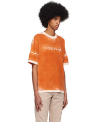 Stone Island Orange Gart Dyed T Shirt