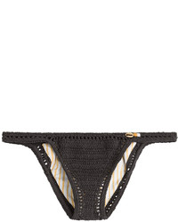Black Knit Crochet Bikini Pant