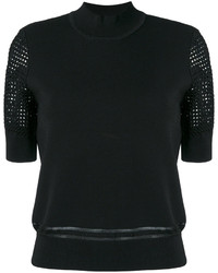Carven Knitted Crochet Sleeve Top