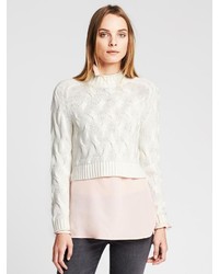 Banana Republic Cable Knit Cropped Pullover
