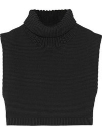 Victoria Beckham Cropped Chunky Knit Cotton Turtleneck Sweater
