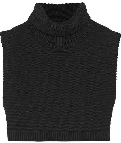 chunky knit sleeveless turtleneck