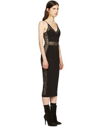 Balmain Black Knit Panelled Dress
