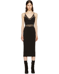 Balmain Black Knit Panelled Dress