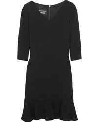 Moschino Boutique Stretch Knit Peplum Mini Dress Black