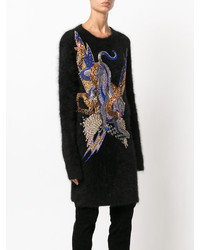 Balmain Crystal Embellished Panther Knitted Dress