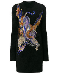 Balmain Crystal Embellished Panther Knitted Dress
