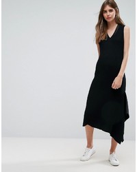 Asos Knitted Dress With V Neck And Hem Detail