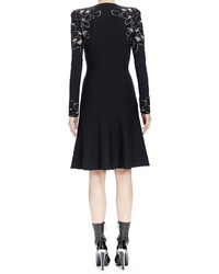 Alexander McQueen Long Sleeve Knit Rose Jacquard Dress