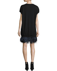No.21 No 21 Olga Knitted Feather Hem Cocktail Dress