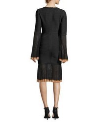 Herve Leger Pleated Knit Cocktail Dress