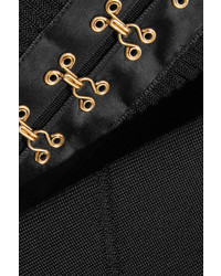 Balmain Ribbed Stretch Knit Mini Dress Black