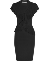 Givenchy Ruffled Ribbed Knit Dress Black