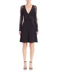 Elie Saab Perforated Knit Fit And Flare Dress