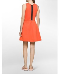 Calvin Klein Platinum Double Faced Knit Fit Flare Dress