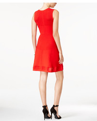 Armani Exchange Textured Knit Fit Flare Dress