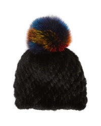 Jocelyn The Supermoon Genuine Mink Fur Hat With Genuine Fox