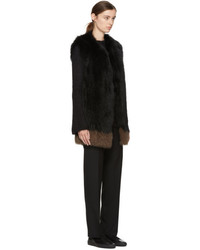 Yves Salomon Black And Brown Knit Fur Vest