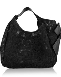 Valentino Crocheted Lace And Mesh Shoulder Bag