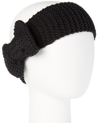 Black Knit Bow Head Wrap