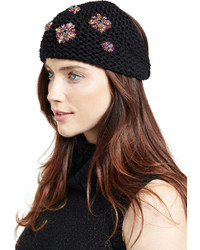 Jennifer Behr Embellished Wool Snowdrop Headband Blackpurple