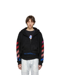 Off-White Black And Multicolor Brushed Mohair Diag Hoodie