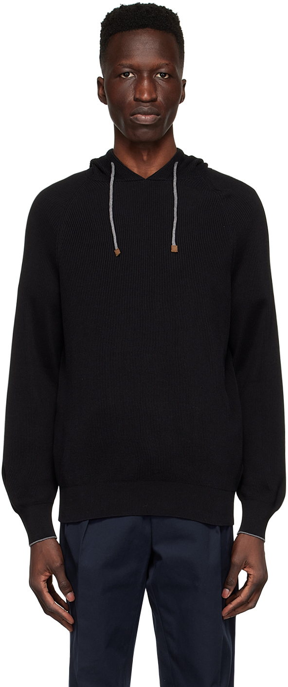 Brunello Cucinelli Black Cotton Hoodie, $835 | SSENSE | Lookastic