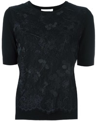 Carven Lace Overlay Knitted Top