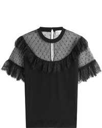 RED Valentino Red Valentino Knit Top With Point Desprit And Lace