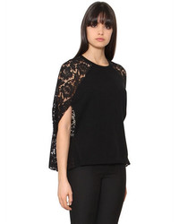 Valentino Wool Cashmere Knit Lace Top