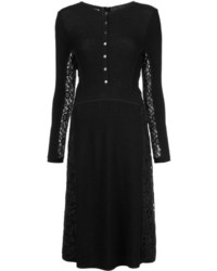 Black Knit Lace Dress