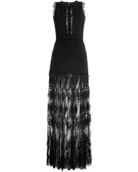 Elie Saab Floor Length Knit Dress With Lace